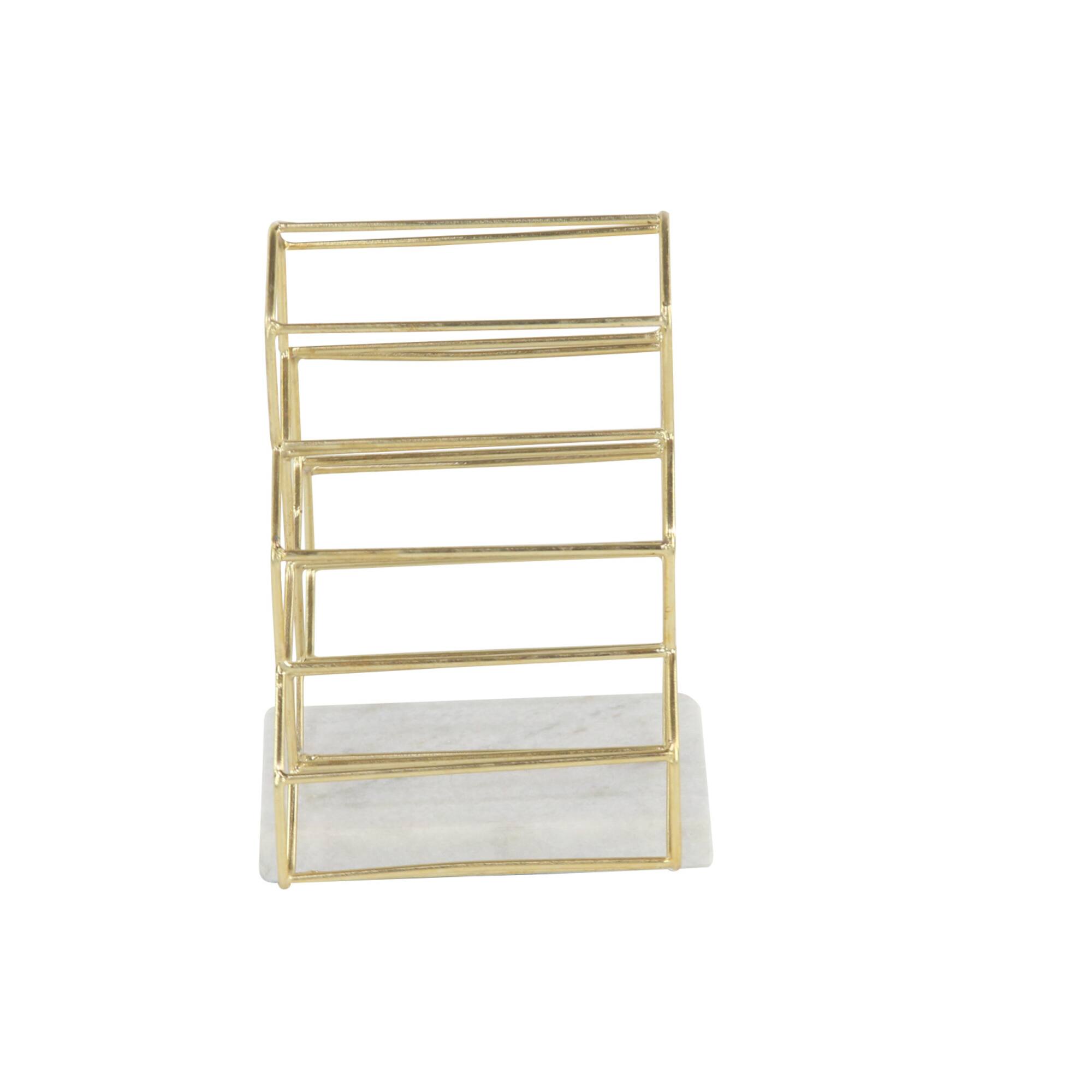 13" Gold Metal Modern Wine Holder Rack